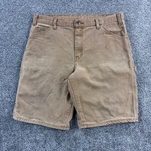 Vintage Y2K Dickies‎ Carpenter Shorts Mens 36 Brown Canvas Workwear Canvas